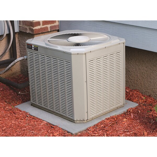 Emsco Group Flat Rock Rain Barrel and AC Unit Paver Patio Pad 24inx24in Natural Gray Tile, 6PK - 2192-6