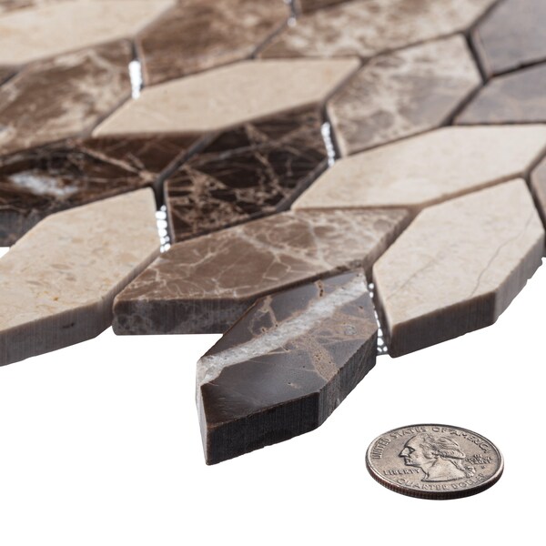 Andova Tiles ANDOVA TILES Channing Elongated Hex 1" x 2.5" Marble Honeycomb Mosaic Wall & Floor Tile - ANDCHA134
