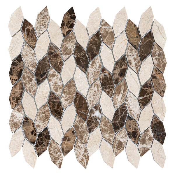 Andova Tiles ANDOVA TILES Channing Elongated Hex 1" x 2.5" Marble Honeycomb Mosaic Wall & Floor Tile - ANDCHA134
