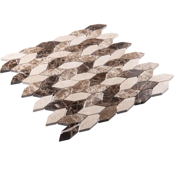 Andova Tiles ANDOVA TILES Channing Elongated Hex 1" x 2.5" Marble Honeycomb Mosaic Wall & Floor Tile - ANDCHA134