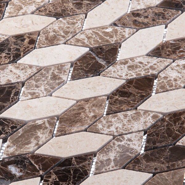 Andova Tiles ANDOVA TILES Channing Elongated Hex 1" x 2.5" Marble Honeycomb Mosaic Wall & Floor Tile - ANDCHA134