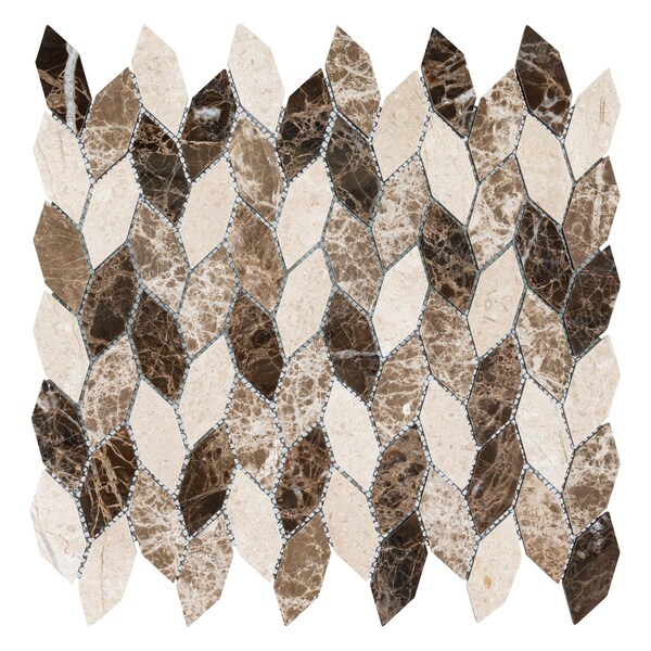 Andova Tiles ANDOVA TILES Channing Elongated Hex 1" x 2.5" Marble Honeycomb Mosaic Wall & Floor Tile - ANDCHA134