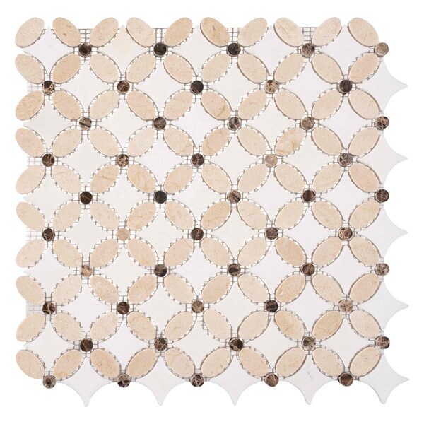 Andova Tiles ANDOVA TILES Martha Natural Stone Marble Look Mosaic Wall & Floor Tile - ANDMART465