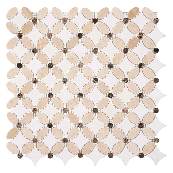 Andova Tiles ANDOVA TILES Martha Natural Stone Marble Look Mosaic Wall & Floor Tile - ANDMART465
