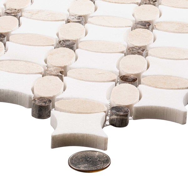 Andova Tiles ANDOVA TILES Martha Natural Stone Marble Look Mosaic Wall & Floor Tile - ANDMART465