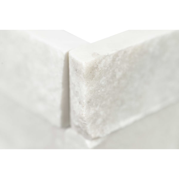 Msi Cosmic White Splitface Ledger Panel "6 X 18" "L" Corner Marble Wall Tile, 6PK - ZOR-PNL-0030