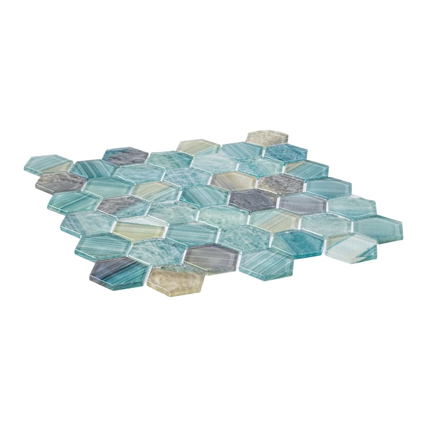 Andova Tiles SAMPLE- Rochelle 2 in. Hex Glass Mosaic Wall Tile - SAM-ANDROC1005