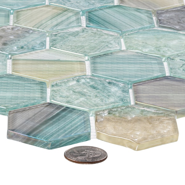 Andova Tiles SAMPLE- Rochelle 2 in. Hex Glass Mosaic Wall Tile - SAM-ANDROC1005