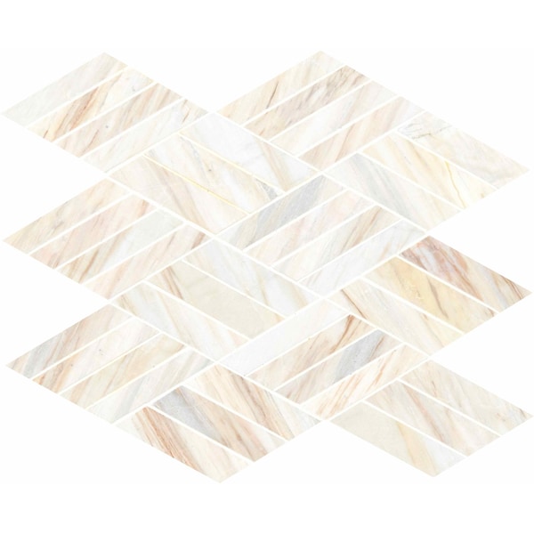 Msi Angora Rhombus SAMPLE Polished Marble Mesh-Mounted Mosaic Wall Tile - ZOR-MD-0514-SAM