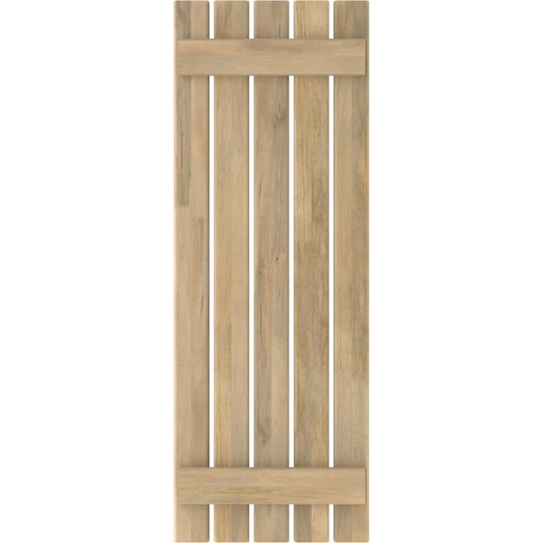Ekena Millwork Americraft 5-Board (2 Batten) Exterior Real Wood Spaced Board-n-Batten Shutters, ARW101SB519X77UNH, PR - ARW101SB519X77UNH