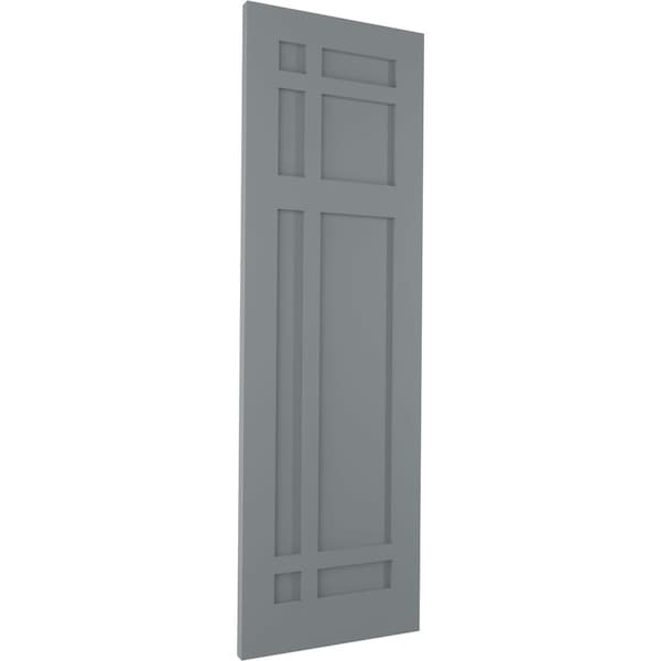 Ekena Millwork True Fit PVC San Juan Capistrano Mission Style Fixed Mount Shutters, Ocean Swell, 15W x 76H, PR - TFP001SJ15X076CH