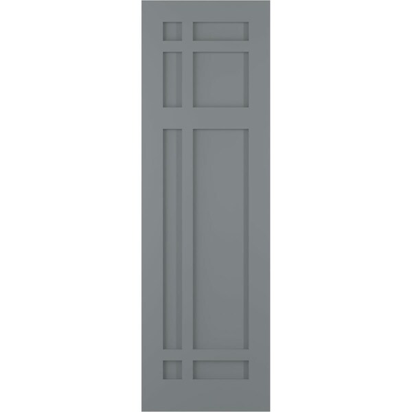 Ekena Millwork True Fit PVC San Juan Capistrano Mission Style Fixed Mount Shutters, Ocean Swell, 15W x 76H, PR - TFP001SJ15X076CH