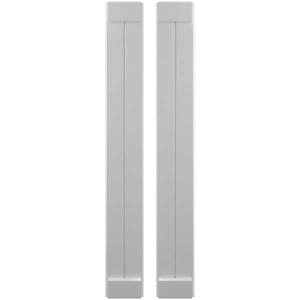 Ekena Millwork Americraft 2-Board Exterior Wood Joined Board-n-Batten Shutters w/ End Batten, ARW103BB207X64PRH - ARW103BB207X64PRH