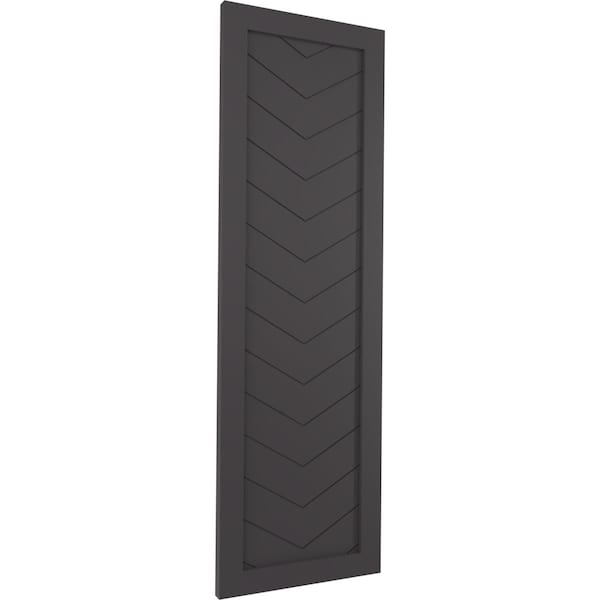 Ekena Millwork True Fit PVC Single Panel Chevron Modern Style Fixed Mount Shutters, Shadow Mountain, 15W x 25H, PR - TFP001CV15X025SM