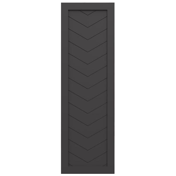 Ekena Millwork True Fit PVC Single Panel Chevron Modern Style Fixed Mount Shutters, Shadow Mountain, 15W x 25H, PR - TFP001CV15X025SM