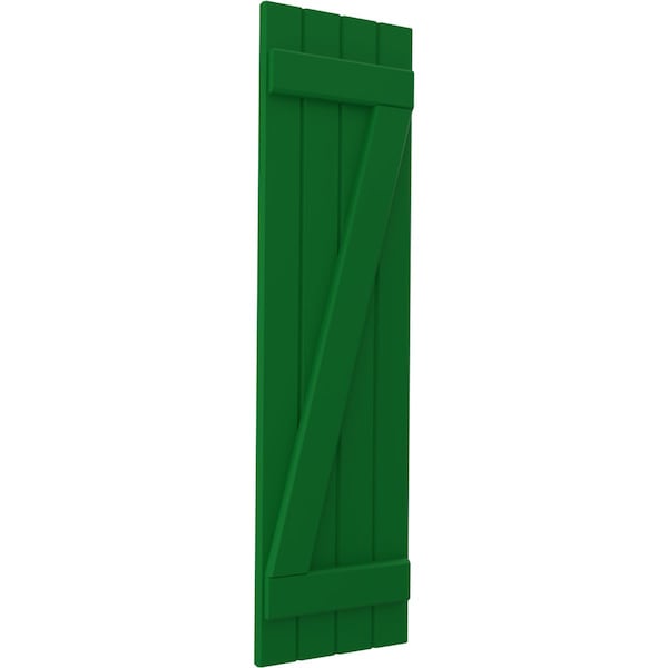 Ekena Millwork Americraft 4-Board (2 Batten) Wood Joined Board-n-Batten Shutters w/ Z-Bar, ARW102BB414X74HGH, PR - ARW102BB414X74HGH