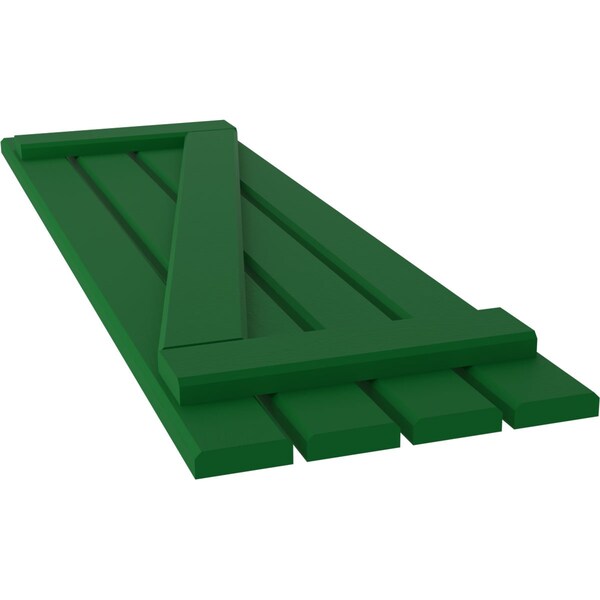 Ekena Millwork Americraft 4-Board (2 Batten) Wood Spaced Board-n-Batten Shutters w/ Z-Bar, ARW102SB415X75HGH, PR - ARW102SB415X75HGH