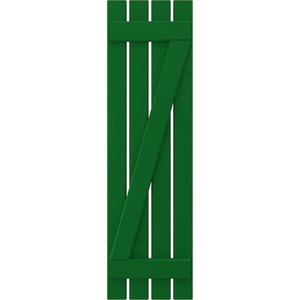 Ekena Millwork Americraft 4-Board (2 Batten) Wood Spaced Board-n-Batten Shutters w/ Z-Bar, ARW102SB415X75HGH, PR - ARW102SB415X75HGH