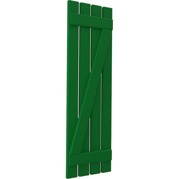 Ekena Millwork Americraft 4-Board (2 Batten) Wood Spaced Board-n-Batten Shutters w/ Z-Bar, ARW102SB415X75HGH, PR - ARW102SB415X75HGH