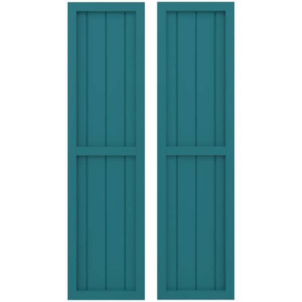 Ekena Millwork Americraft 4-Board Exterior Wood 2 Equal Panel Framed Board-n-Batten Shutters, ARW101BF414X54ANH, PR - ARW101BF414X54ANH