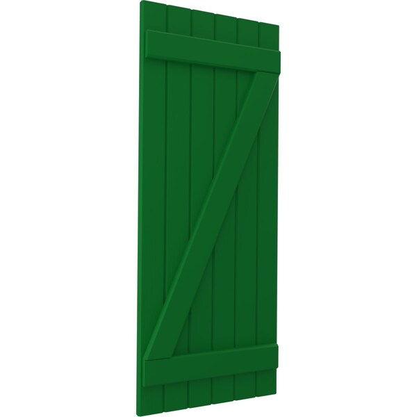 Ekena Millwork Americraft 6-Board (2 Batten) Wood Joined Board-n-Batten Shutters w/ Z-Bar, ARW102BB621X83HGH, PR - ARW102BB621X83HGH