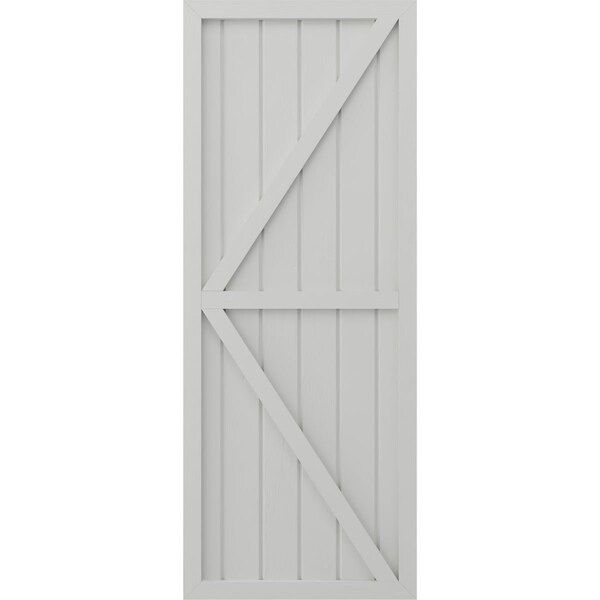 Ekena Millwork Americraft 6-Board Wood 2 Equal Panel Frmd Board-n-Batten Shutters w/Dubl Z-Bar, ARW102BF621X42STH, PR - ARW102BF621X42STH