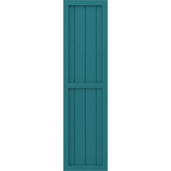 Ekena Millwork Americraft 4-Board Exterior Wood 2 Equal Panel Framed Board-n-Batten Shutters, ARW101BF414X45ANH, PR - ARW101BF414X45ANH