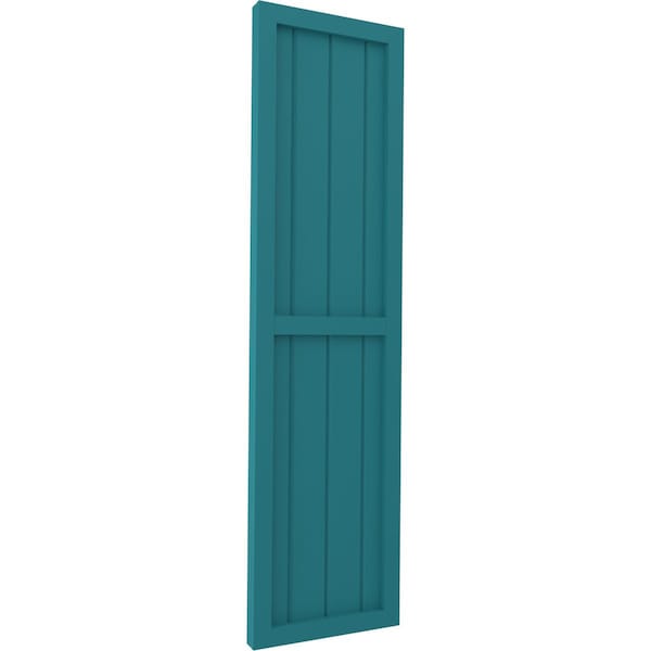 Ekena Millwork Americraft 4-Board Exterior Wood 2 Equal Panel Framed Board-n-Batten Shutters, ARW101BF414X45ANH, PR - ARW101BF414X45ANH