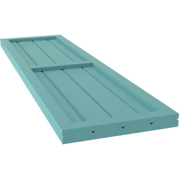 Ekena Millwork Americraft 4-Board Exterior Wood 2 Equal Panel Framed Board-n-Batten Shutters, ARW101BF414X71PTH, PR - ARW101BF414X71PTH