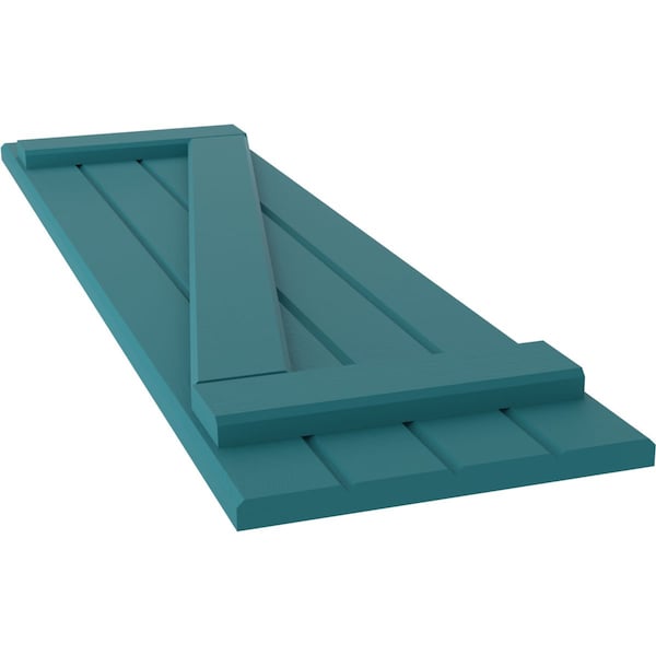 Ekena Millwork Americraft 4-Board (2 Batten) Wood Joined Board-n-Batten Shutters w/ Z-Bar, ARW102BB414X51ANH, PR - ARW102BB414X51ANH