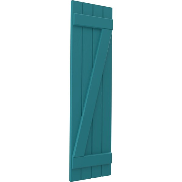 Ekena Millwork Americraft 4-Board (2 Batten) Wood Joined Board-n-Batten Shutters w/ Z-Bar, ARW102BB414X51ANH, PR - ARW102BB414X51ANH