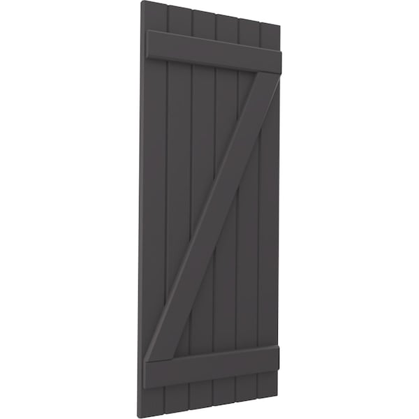Ekena Millwork Americraft 6-Board (2 Batten) Wood Joined Board-n-Batten Shutters w/ Z-Bar, ARW102BB621X80SMH, PR - ARW102BB621X80SMH