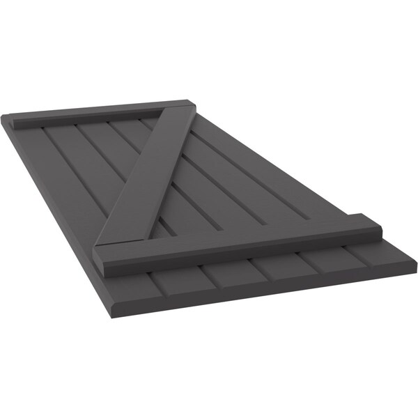 Ekena Millwork Americraft 6-Board (2 Batten) Wood Joined Board-n-Batten Shutters w/ Z-Bar, ARW102BB621X80SMH, PR - ARW102BB621X80SMH