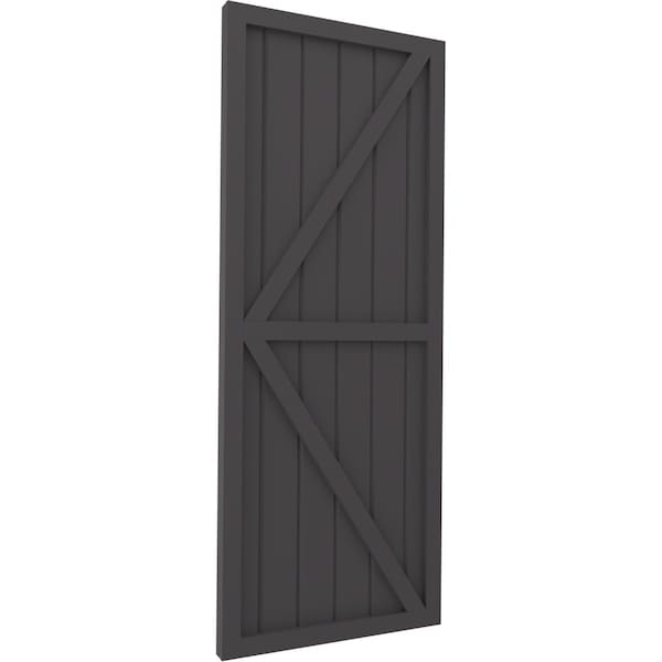 Ekena Millwork Americraft 6-Board Wood 2 Equal Panel Frmd Board-n-Batten Shutters w/Dubl Z-Bar, ARW102BF621X41SMH, PR - ARW102BF621X41SMH