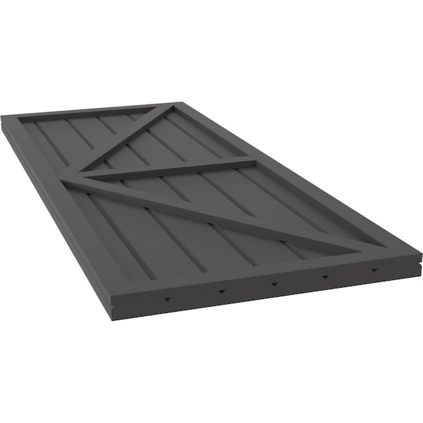 Ekena Millwork Americraft 6-Board Wood 2 Equal Panel Frmd Board-n-Batten Shutters w/Dubl Z-Bar, ARW102BF621X41SMH, PR - ARW102BF621X41SMH