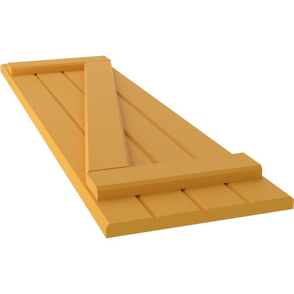 Ekena Millwork Americraft 4-Board (2 Batten) Wood Joined Board-n-Batten Shutters w/ Z-Bar, ARW102BB414X76TUH, PR - ARW102BB414X76TUH