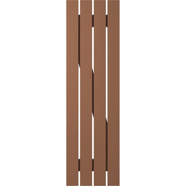 Ekena Millwork Americraft 4-Board (2 Batten) Wood Spaced Board-n-Batten Shutters w/ Z-Bar, ARW102SB415X66BTH, PR - ARW102SB415X66BTH