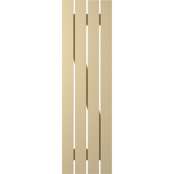 Ekena Millwork Americraft 4-Board (2 Batten) Wood Spaced Board-n-Batten Shutters w/ Z-Bar, ARW102SB415X78NTH, PR - ARW102SB415X78NTH