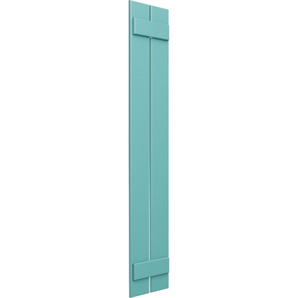 Ekena Millwork True Fit PVC, Two Board Spaced Board-n-Batten Shutters, Pure Turquoise, 11 1/4W x 38H, PR - TFP101SBF11X038PT