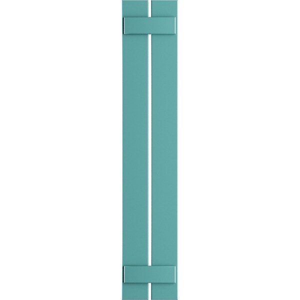 Ekena Millwork True Fit PVC, Two Board Spaced Board-n-Batten Shutters, Pure Turquoise, 11 1/4W x 38H, PR - TFP101SBF11X038PT