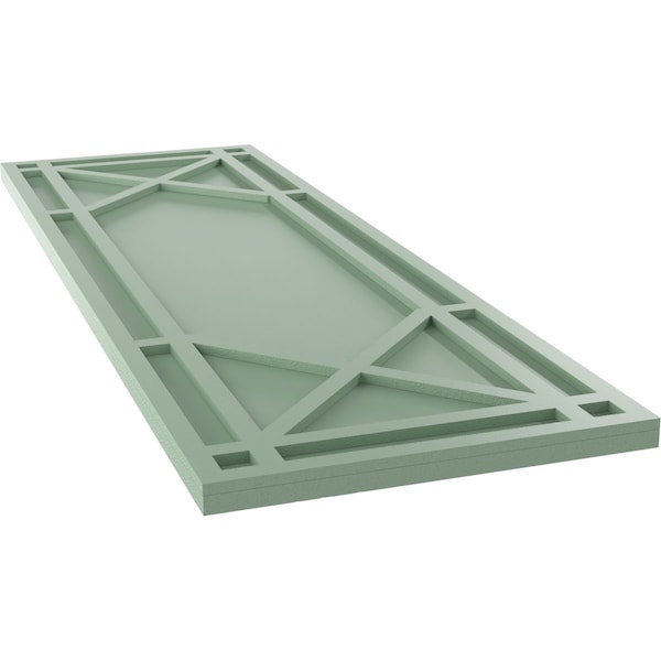 Ekena Millwork True Fit PVC Bungalow Fixed Mount Shutters, Track Green, 15W x 44H, PR - TFP001BG15X044TG
