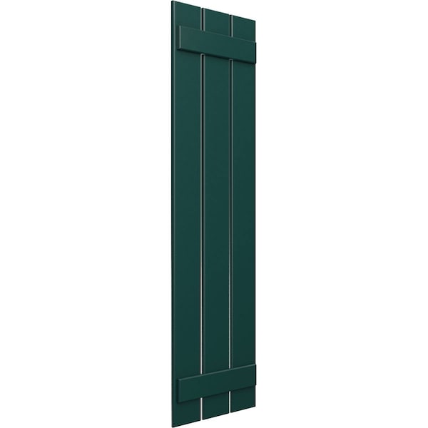 Ekena Millwork True Fit PVC Three Board Spaced Board-n-Batten Shutters, Thermal Green , 17 1/8W x 59H, PR - TFP101SBF17X059FG