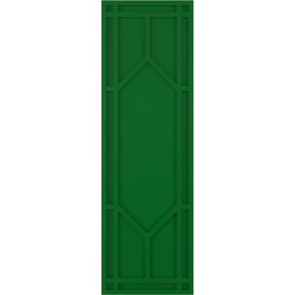Ekena Millwork True Fit PVC Shaker Fixed Mount Shutters, Viridian Green, 18W x 80H, PR - TFP001SK18X080HG