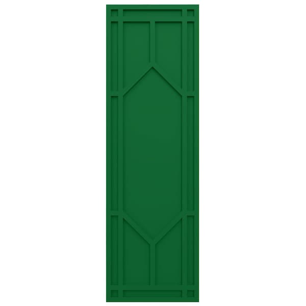 Ekena Millwork True Fit PVC Shaker Fixed Mount Shutters, Viridian Green, 18W x 80H, PR - TFP001SK18X080HG
