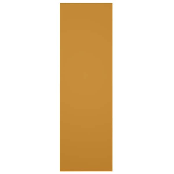 Ekena Millwork True Fit PVC Farmhouse/Flat Panel Combination Fixed Mount Shutters, Turmeric, 18W x 44H, PR - TFP101FC18X044TU