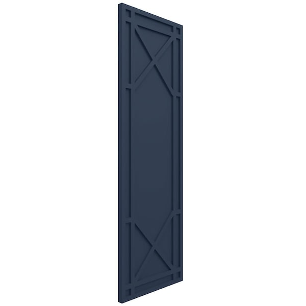 Ekena Millwork True Fit PVC Bungalow Fixed Mount Shutters, Starless Night Blue, 15W x 28H, PR - TFP001BG15X028OB