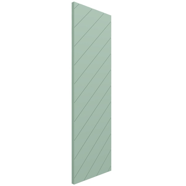 Ekena Millwork 18W x 41H True Fit PVC Diagonal Slat Modern Style Fixed Mount Shutters, Seaglass, PR - TFP001DG18X041SG