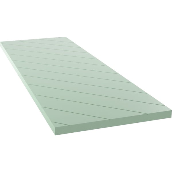 Ekena Millwork 18W x 41H True Fit PVC Diagonal Slat Modern Style Fixed Mount Shutters, Seaglass, PR - TFP001DG18X041SG
