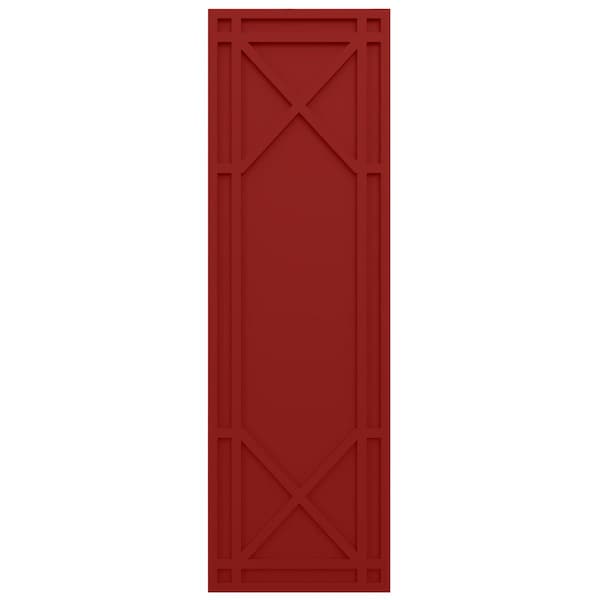 Ekena Millwork True Fit PVC Bungalow Fixed Mount Shutters, Fire Red, 12W x 25H, PR - TFP001BG12X025BR
