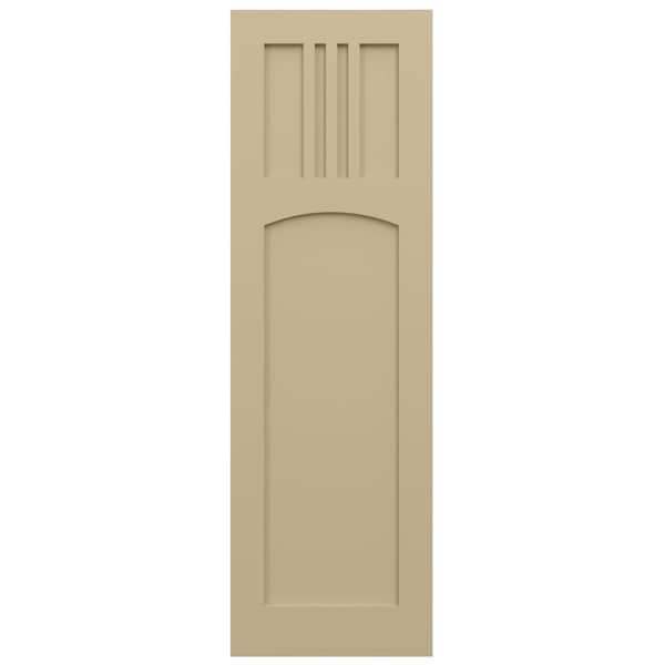 Ekena Millwork True Fit PVC San Miguel Mission Style Fixed Mount Shutters, Natural Twine, 15W x 29H, PR - TFP001SM15X029NT